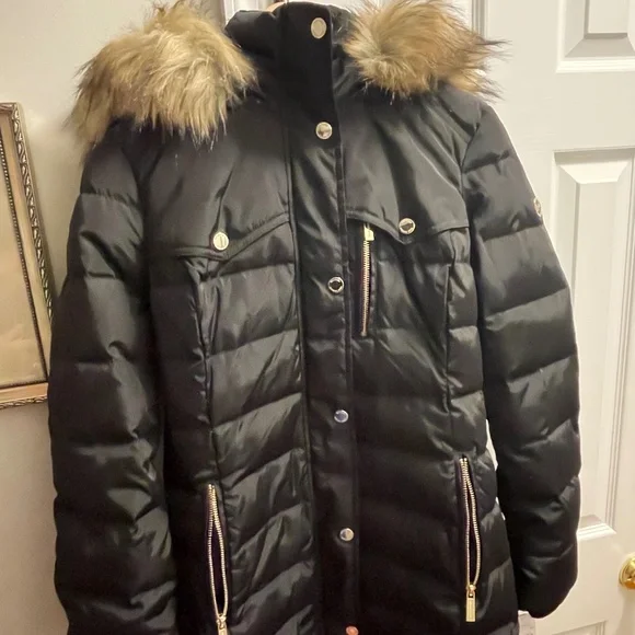 Michael Kors Women's Down Winter Coat with Zip Out Hood